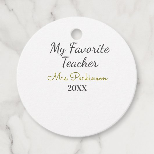 Beste leraar ooit naam toevoegen datum jaar eenvou bedankjes labels (Voorkant)