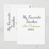 Beste leraar ooit naam toevoegen datum jaar eenvou briefkaart (Voorkant / Achterkant)