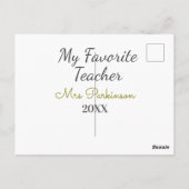 Beste leraar ooit naam toevoegen datum jaar eenvou briefkaart (Achterkant)