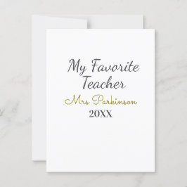 Beste leraar ooit naam toevoegen datum jaar eenvou briefkaart