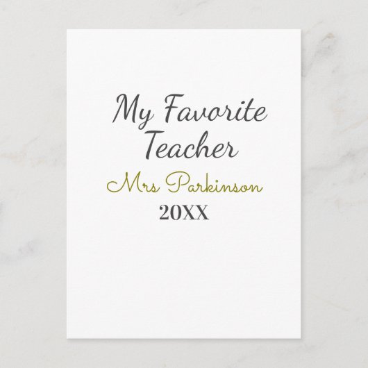 Beste leraar ooit naam toevoegen datum jaar eenvou briefkaart (Voorkant)