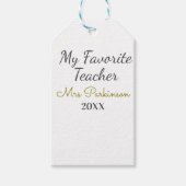 Beste leraar ooit naam toevoegen datum jaar eenvou cadeaulabel (Voorkant)