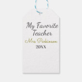 Beste leraar ooit naam toevoegen datum jaar eenvou cadeaulabel (Achterkant)