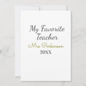 Beste leraar ooit naam toevoegen datum jaar eenvou kaart (Achterkant)