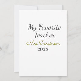 Beste leraar ooit naam toevoegen datum jaar eenvou kaart