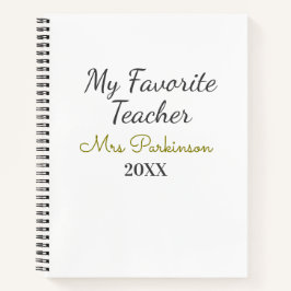 Beste leraar ooit naam toevoegen datum jaar eenvou notitieboek