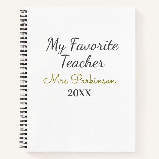 Beste leraar ooit naam toevoegen datum jaar eenvou notitieboek (Voorkant)
