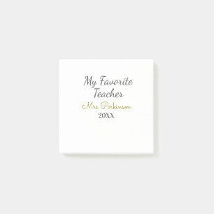 Beste leraar ooit naam toevoegen datum jaar eenvou post-it® notes