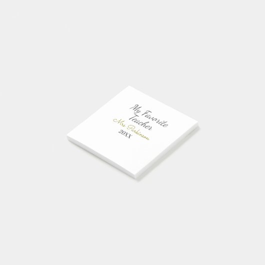 Beste leraar ooit naam toevoegen datum jaar eenvou post-it® notes (Schuin)