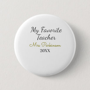 Beste leraar ooit naam toevoegen datum jaar eenvou ronde button 5,7 cm