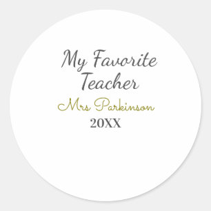 Beste leraar ooit naam toevoegen datum jaar eenvou ronde sticker