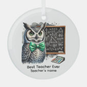 Beste leraar ooit naam toevoegen glas ornament (Voorkant)
