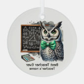 Beste leraar ooit naam toevoegen glas ornament (Achterkant)