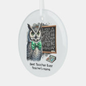 Beste leraar ooit naam toevoegen glas ornament (Voorkant links)