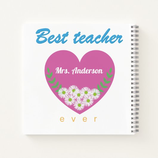Beste leraar ooit notitieboek (Achterkant)