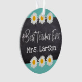 Beste leraar ooit op Blackboard met Daisies Ornament (voorkant)