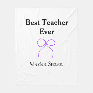 Beste leraar ooit paarse strik naam waardering gif fleece deken