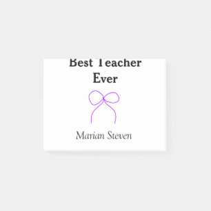 Beste leraar ooit paarse strik naam waardering gif post-it® notes