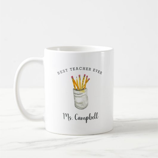 Beste leraar ooit persoonlijk koffiemok (Links)