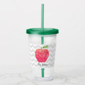 Beste leraar ooit persoonlijke Apple Chevron Acryl Drinkbeker (Voorkant)