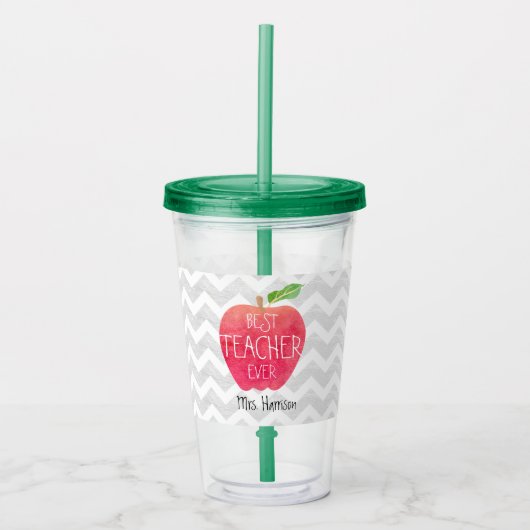 Beste leraar ooit persoonlijke Apple Chevron Acryl Drinkbeker