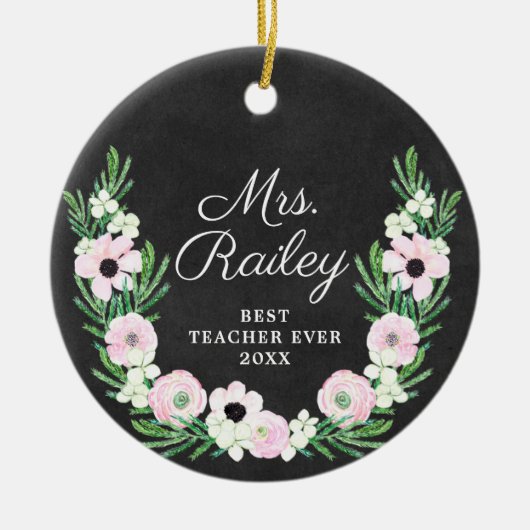 Beste leraar ooit persoonlijke Boho-ventilator, ad Keramisch Ornament (Voorkant)