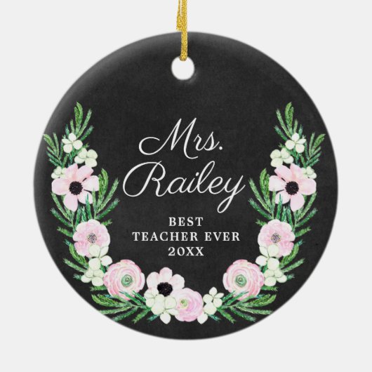 Beste leraar ooit persoonlijke Boho-ventilator, ad Keramisch Ornament (Achterkant)