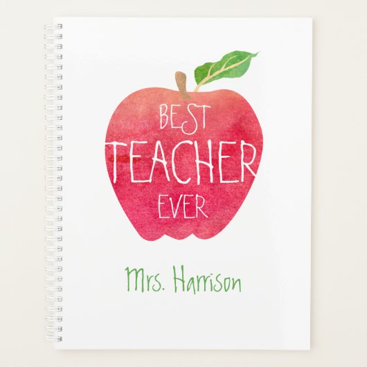 Beste leraar ooit persoonlijke Waterverf Apple Planner (Voorkant)