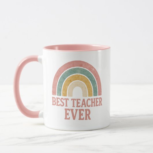 Beste leraar ooit Rainbow Teacher Mok (Links)