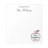 Beste leraar ooit, RedApple, Lerarenwaardering Notitieblok (Voorkant)