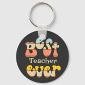 Beste leraar ooit retro typografie sleutelhanger (Voorkant)