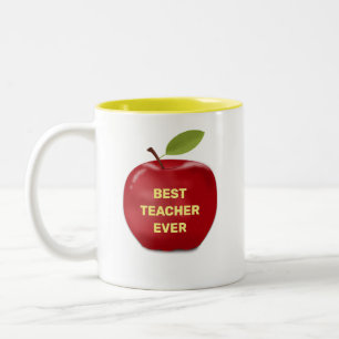 Beste Leraar Ooit & Rode Appel Tweekleurige Koffiemok