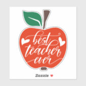 Beste leraar ooit rode groene appel sticker (Vel)