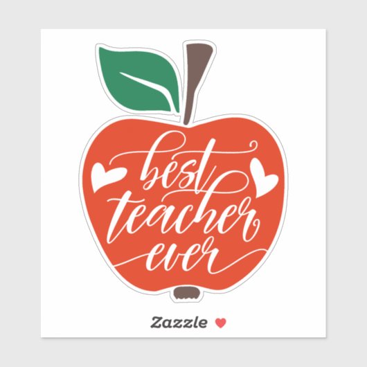 Beste leraar ooit rode groene appel sticker (Vel)