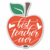 Beste leraar ooit rode groene appel sticker (Voorkant)