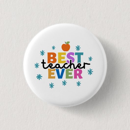 BESTE LERAAR OOIT RONDE BUTTON 3,2 CM (Voorkant)