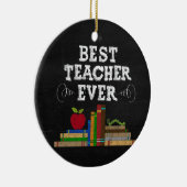 Beste Leraar Ooit Ronde Schoolbord Ornament (Rechts)