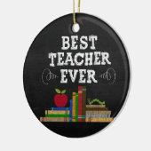 Beste Leraar Ooit Ronde Schoolbord Ornament (Links)