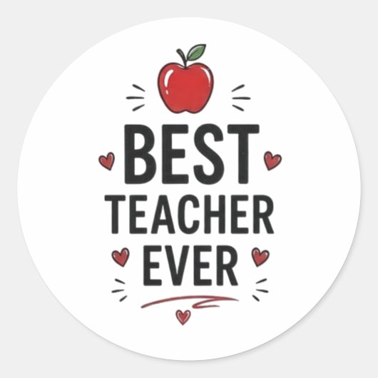 Beste Leraar Ooit  Ronde Sticker (Voorkant)