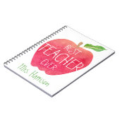 Beste leraar ooit rood appel op maat notitieboek (Linkerzijde)