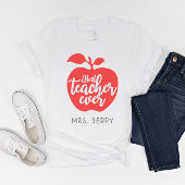 Beste leraar ooit rood appel op maat t-shirt