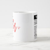 Beste leraar ooit rood + bewerkbare voedingsfeiten grote koffiekop (Voorkant)