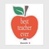 Beste leraar ooit rood-groene Apple in kleine lett Sticker (Vel)
