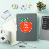 Beste leraar ooit rood-groene Apple in kleine lett Sticker (iPad Cover)