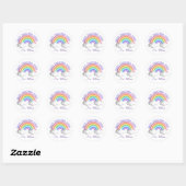 Beste leraar ooit schattig regenboog gepersonalise ronde sticker (Vel)