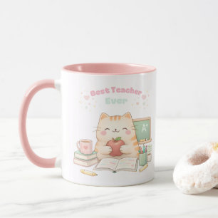 Beste Leraar Ooit Schattige Kawaii Kattige Kat Zoe Mok