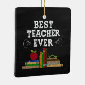 Beste Leraar Ooit Schoolbord Hanger Keramisch Ornament (Rechts)