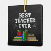 Beste Leraar Ooit Schoolbord Hanger Keramisch Ornament (Links)