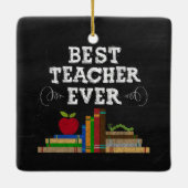 Beste Leraar Ooit Schoolbord Hanger Keramisch Ornament (Achterkant)
