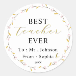 Beste Leraar Ooit – Sticker Cadeau met Naam